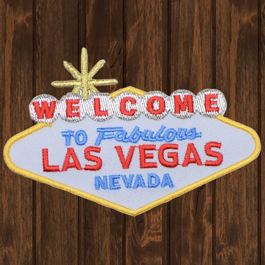 embroidered iron on sew on patch welcome to las vegas sign