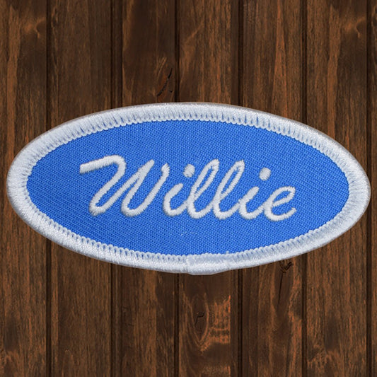 embroidered iron on sew on patch willie